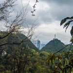 Mountains blocking out the city of Guiyang in the background