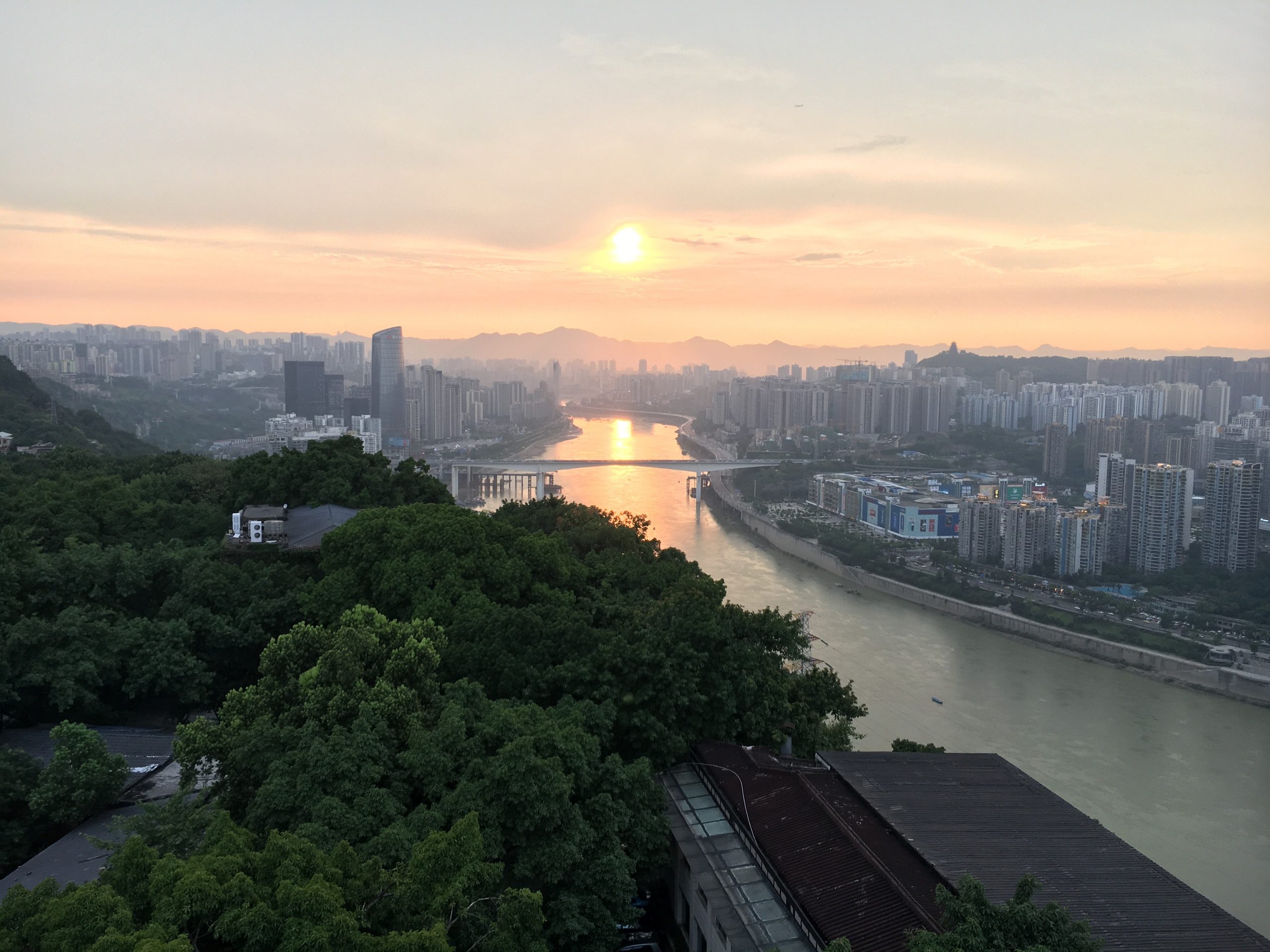 Chongqing view of the landscape along the river. Cityscape