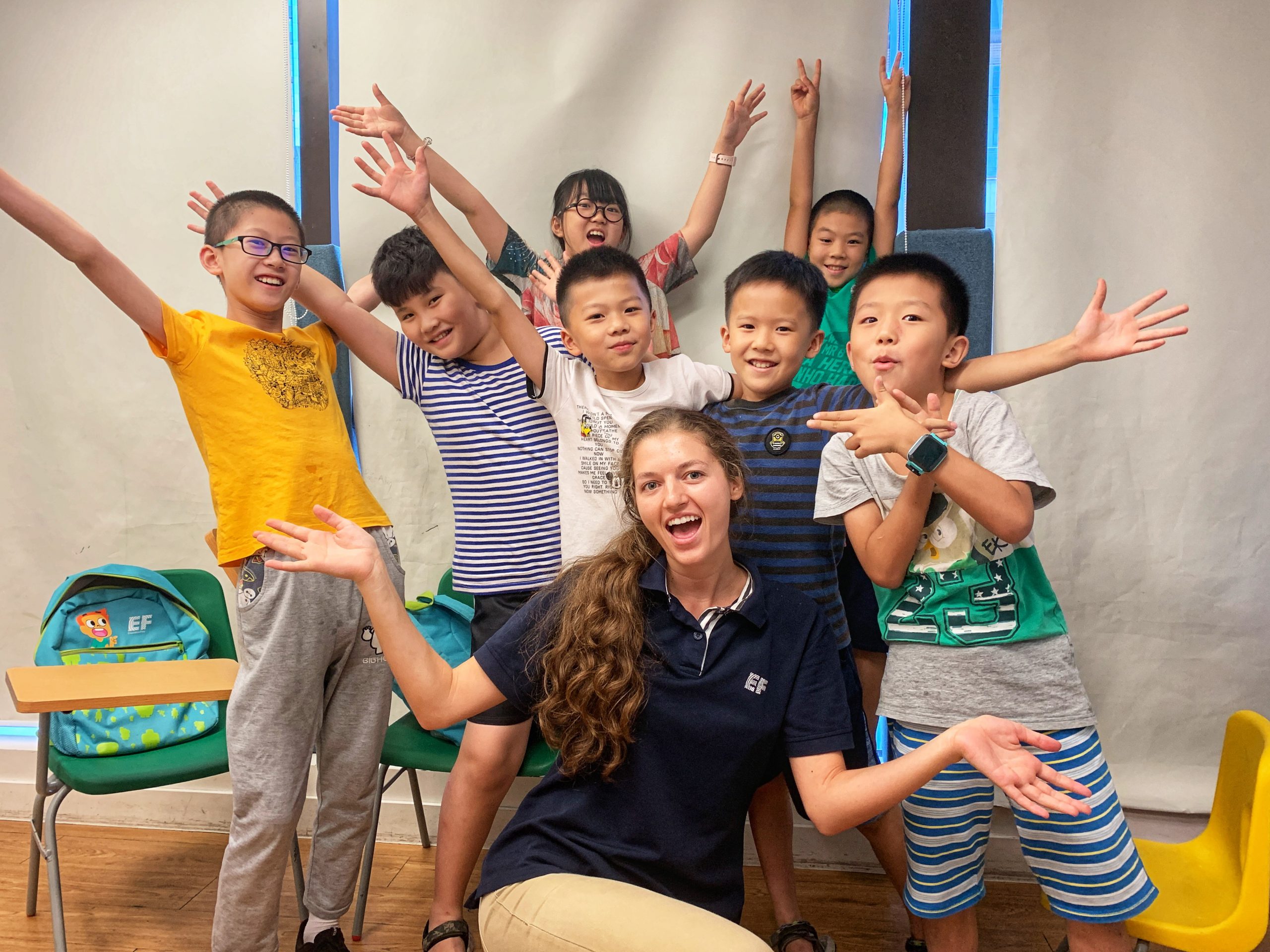 TEFL teacher Britanny with her students