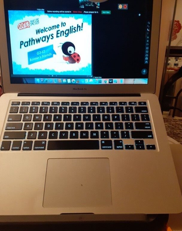 Class screenshot at Pathways English on laptop